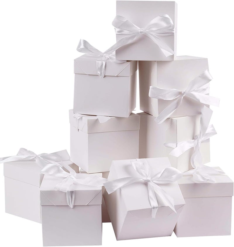 Elephantpackage 12Pack White 6Inch Gift Boxes with Lids, Squared Boxes with Lids Perfect for Weddings, Birthday Party Favor, Engagements, Graduations, Holidays, Christmas Xmas, New Year. - Image 1